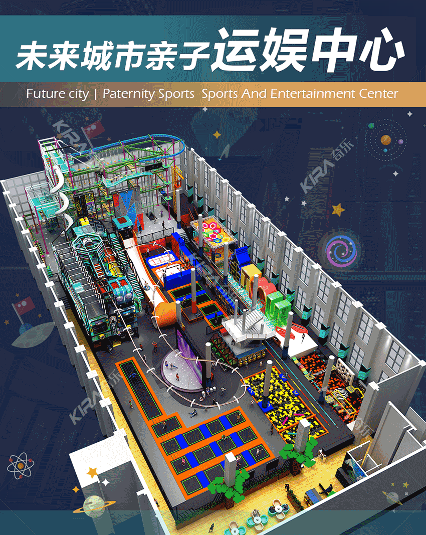 未來城市親子運(yùn)娛中心是奇樂集團(tuán)全新打造的室內(nèi)大型親子樂園。